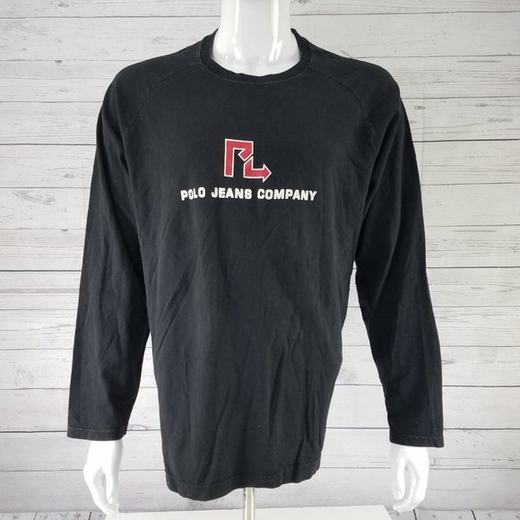 Ralph Lauren POLO JEANS Shirt Black L/S T-Shirt